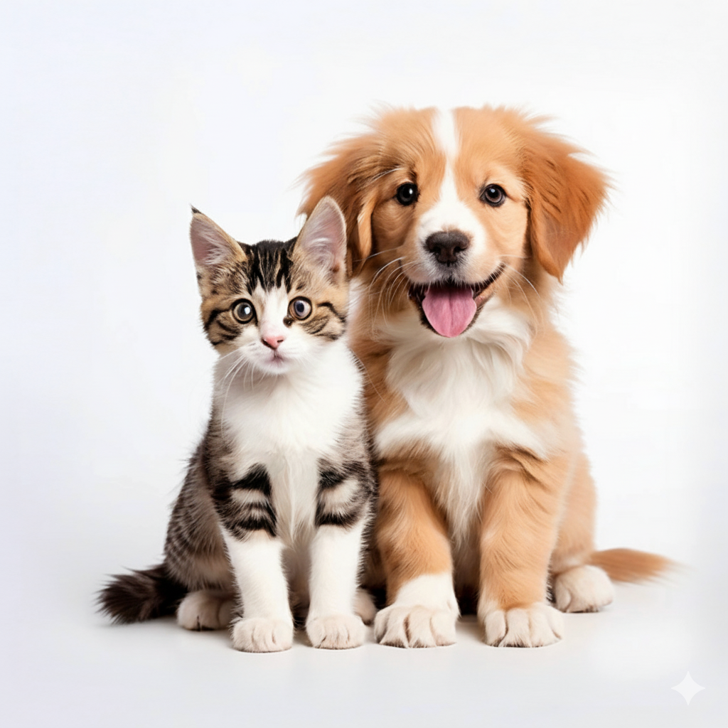 Happy dog being held by owner